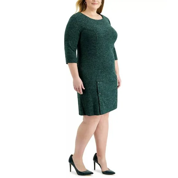 Plus Size Knit Sheath Dress - Picture 3 of 10